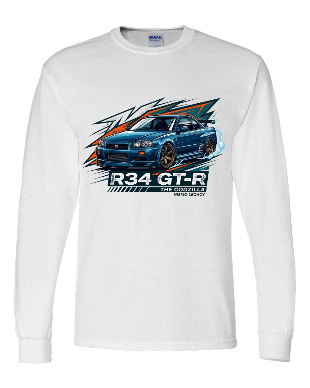 R34 GT-R Godzilla Long Sleeve T-Shirt