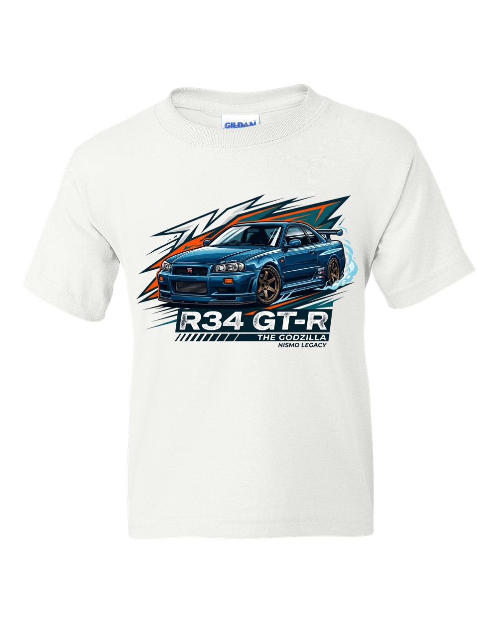 R34 GT-R Godzilla Kids T-Shirt