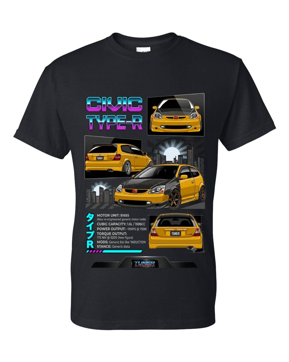 Civic Type-R Tuner Black T-Shirt