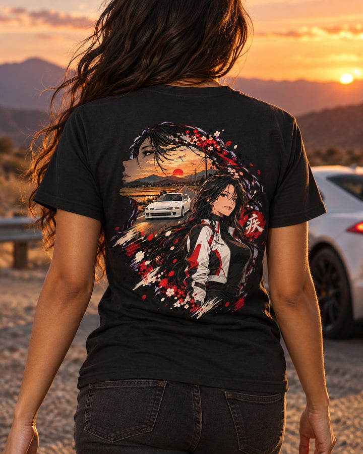 Honda Integra Type R DC2 Anime Girl Shirt, Hoodie & More T-Shirt Black worn hero