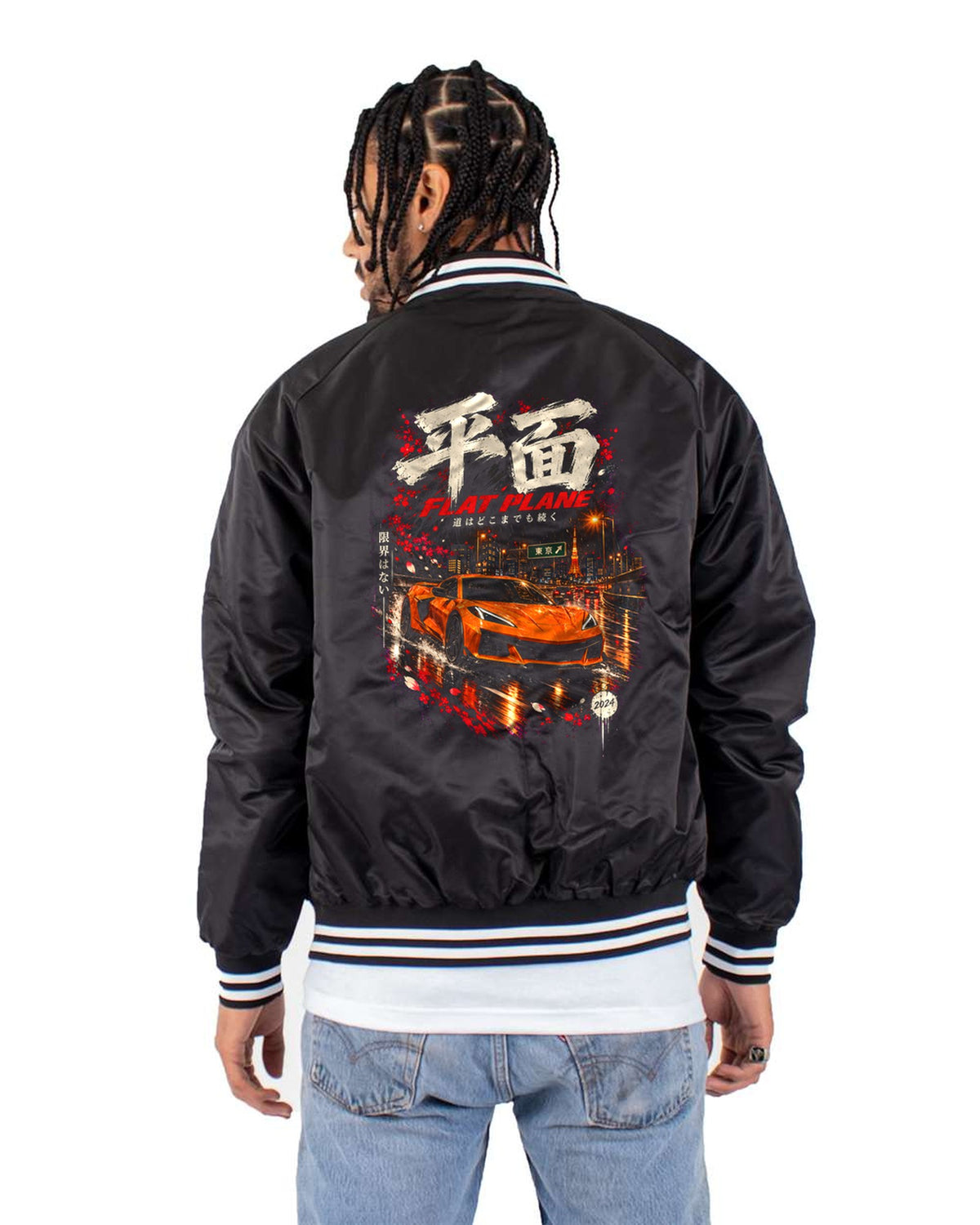 Chevrolet Corvette C8 Z06 Flat Plane Shirt, Hoodie & More Bomber Jacket Black back