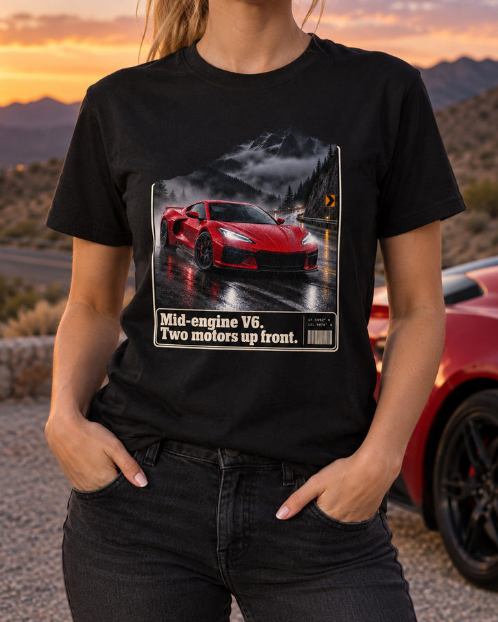 Acura NSX NC1 Touge Night Wet Road Shirt, Mid-Engine V6 T-Shirt Black worn hero