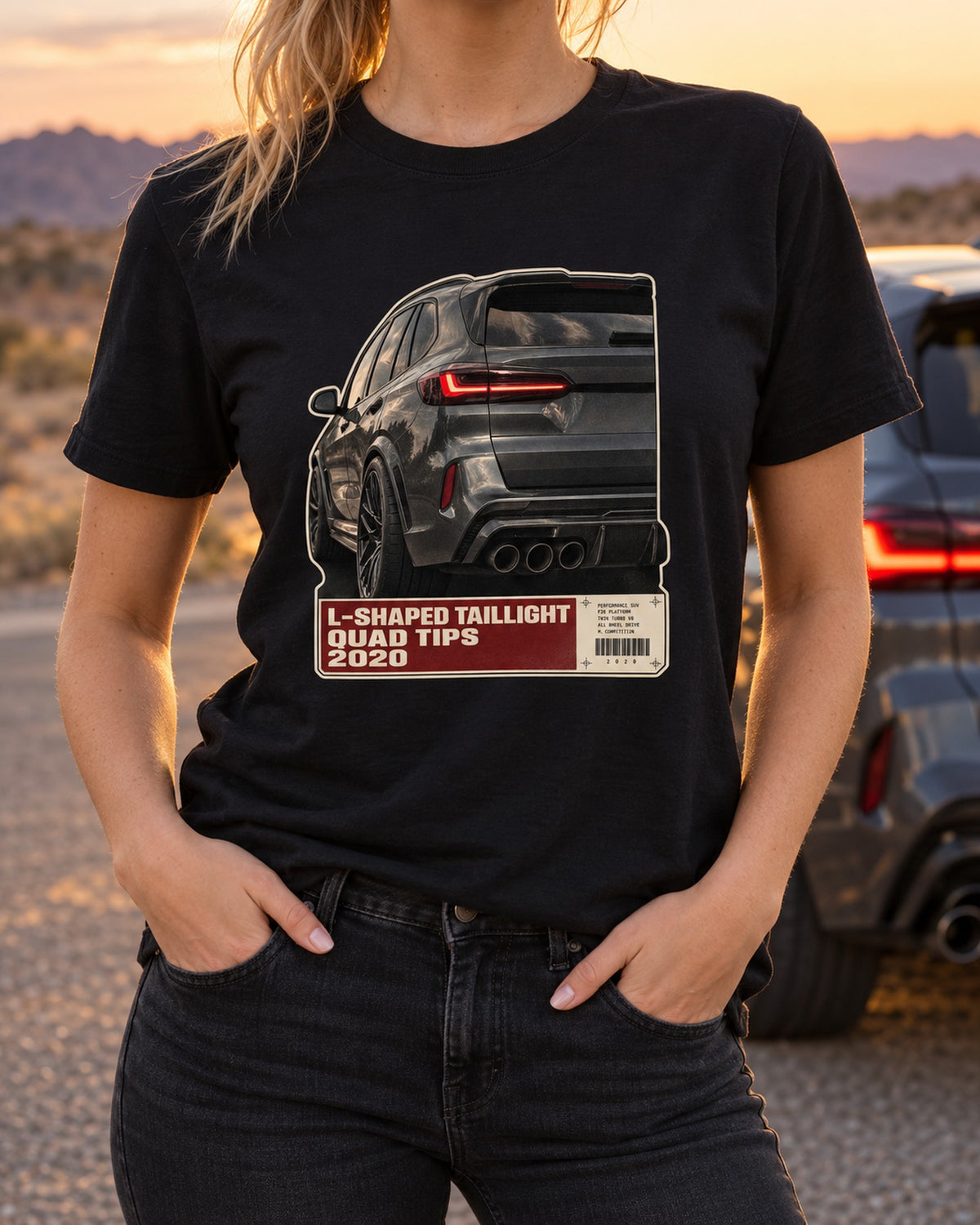 BMW X5 M Competition F95 Taillight Macro Shirt, Car Gift T-Shirt Black worn hero