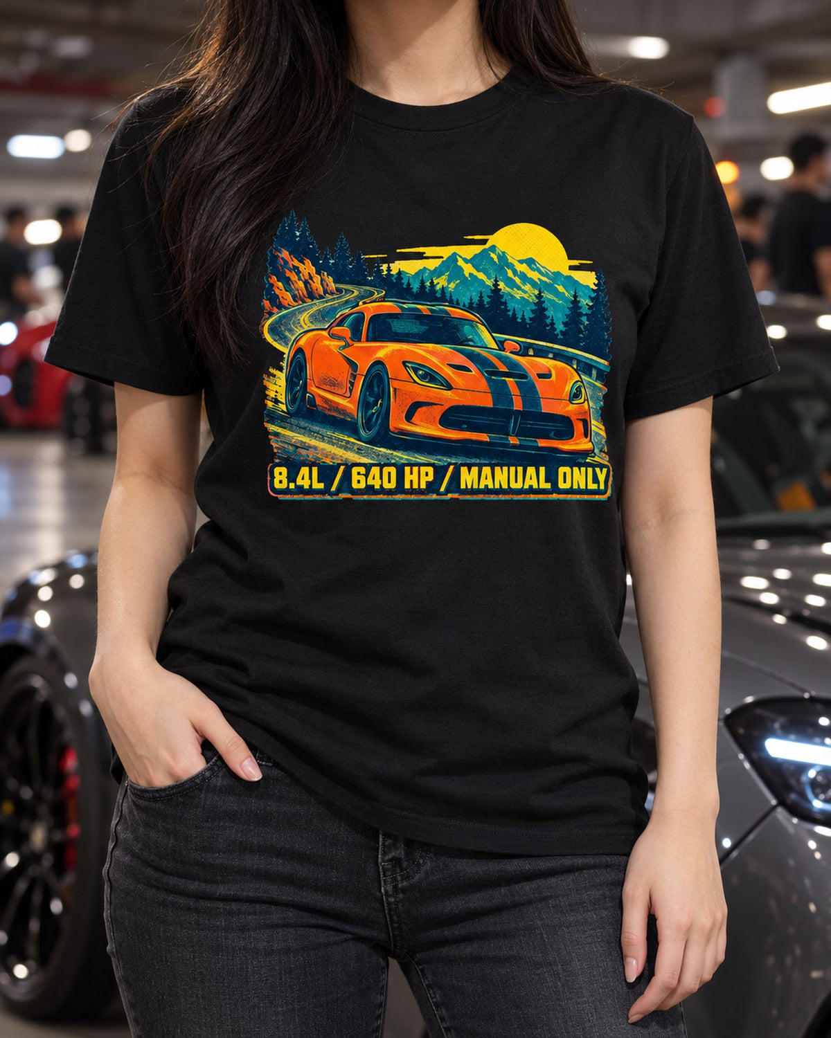 2013 Dodge Viper VX I Risograph Shirt, 8.4L Manual Only T-Shirt Black worn hero