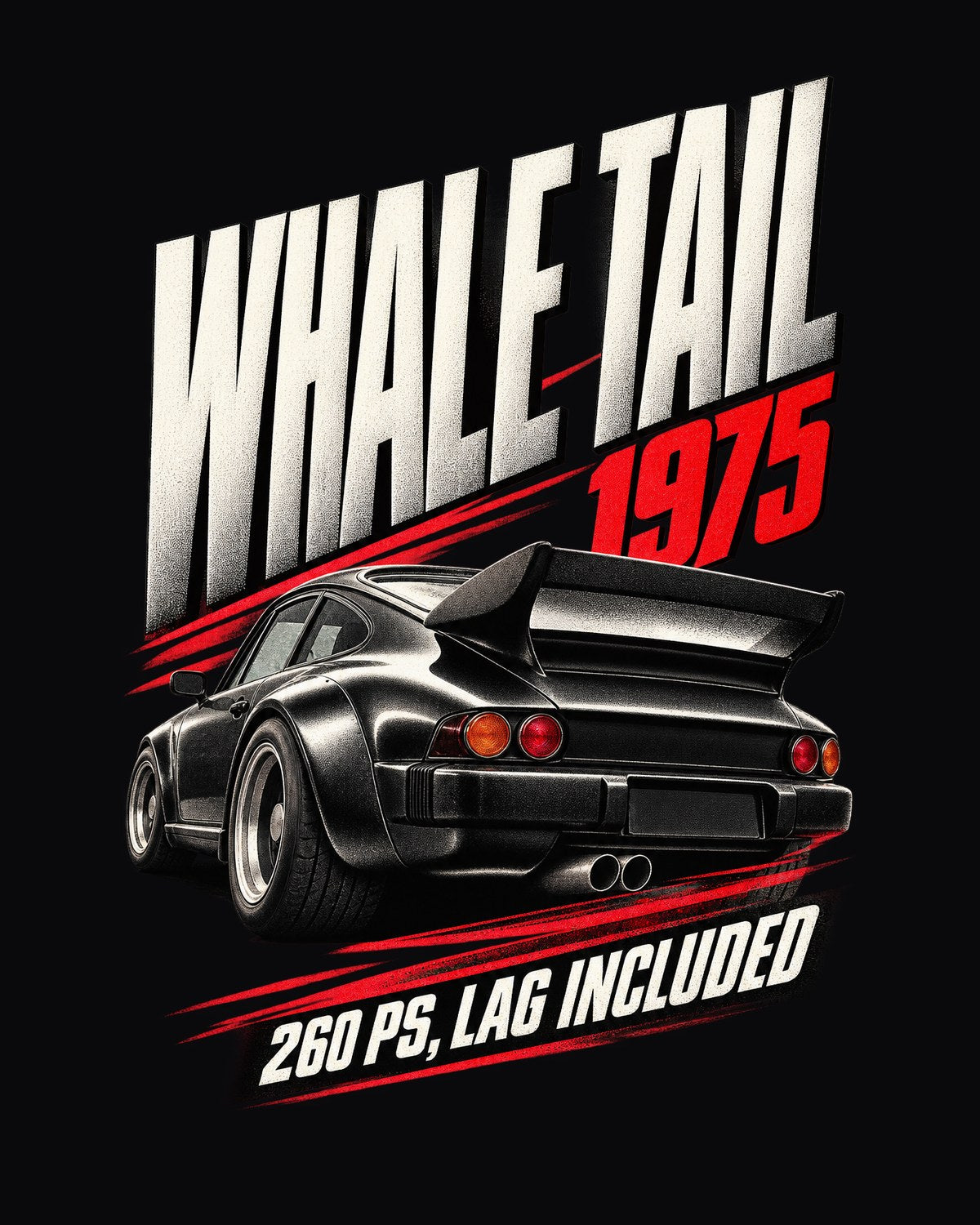 Porsche 911 Turbo 3.0 930 Whale Tail Race Poster Shirt design only