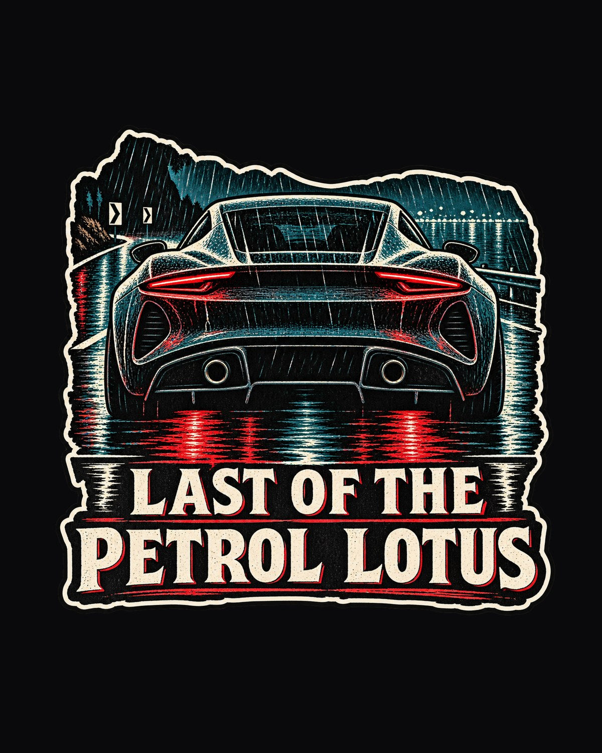 Lotus Emira 2021 Wet Linocut Shirt, Last Petrol Lotus design only
