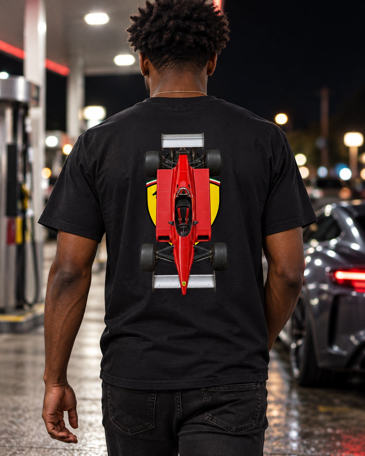 Ferrari 126 C2 1982 Classic F1 Overhead Poster Shirt, Formula 1 Tee T-Shirt Black worn hero