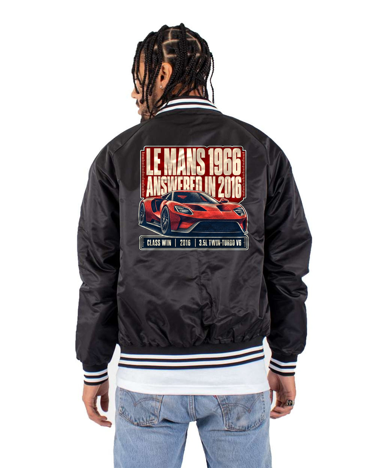 Ford GT Le Mans 1966 Halftone print Shirt, 2016 Answer Bomber Jacket Black back