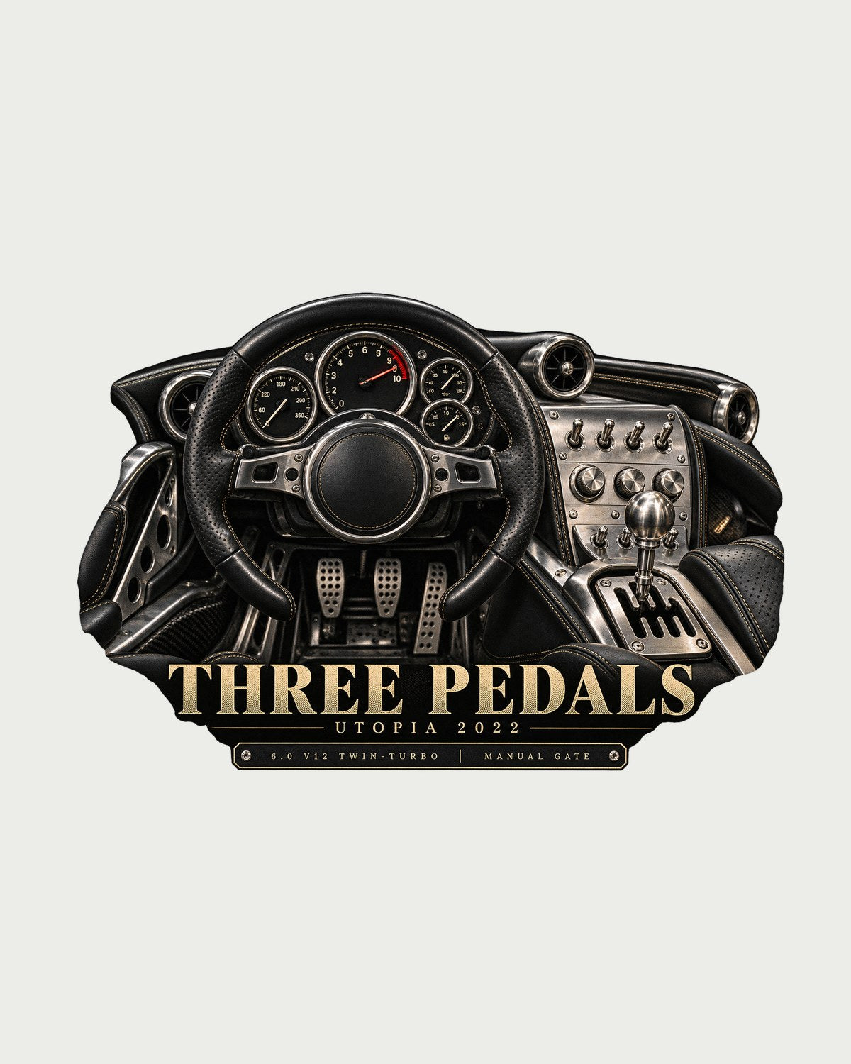 Pagani Utopia 2022 Three Pedals Manual Gate Cockpit Tee design only