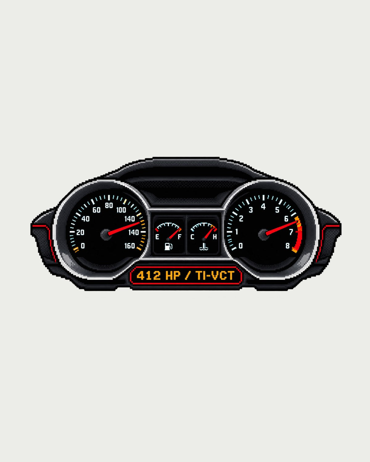2005-2014 S197 Mustang Fastback Pixel Art Shirt, Coyote 5.0 design only