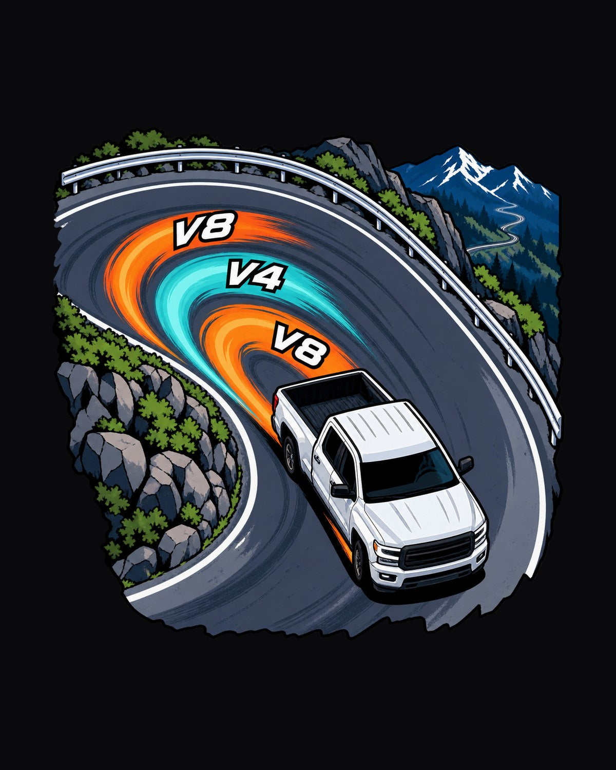 Chevy Silverado GMT900 Anime Night Touge Shirt, V8 V4 V8 design only