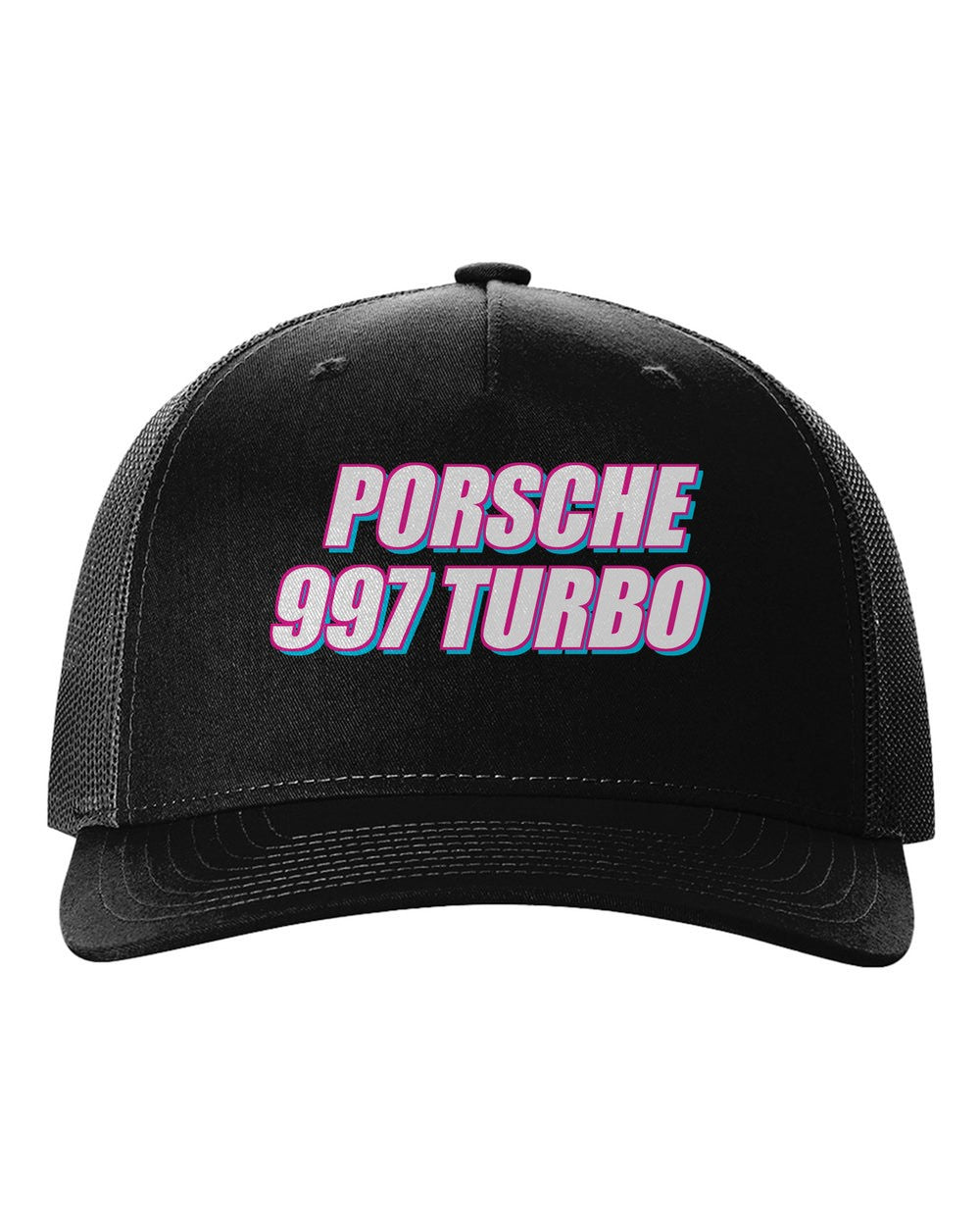 black hat front view with car name