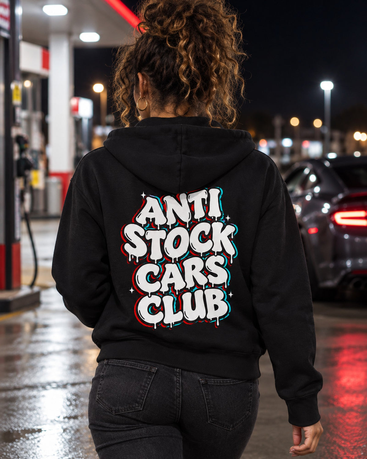 Anti Stock Cars Club Graffiti Shirt, Hoodie & More Zip Hoodie Black worn hero