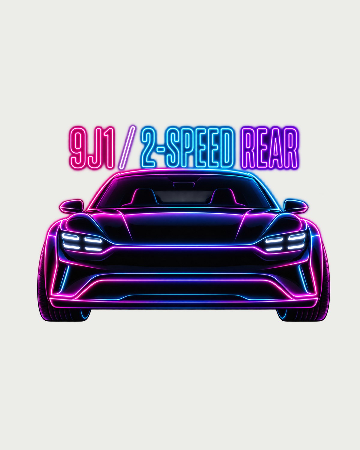 Porsche Taycan Turbo S 9J1 Neon Outline Shirt, EV Gift design only