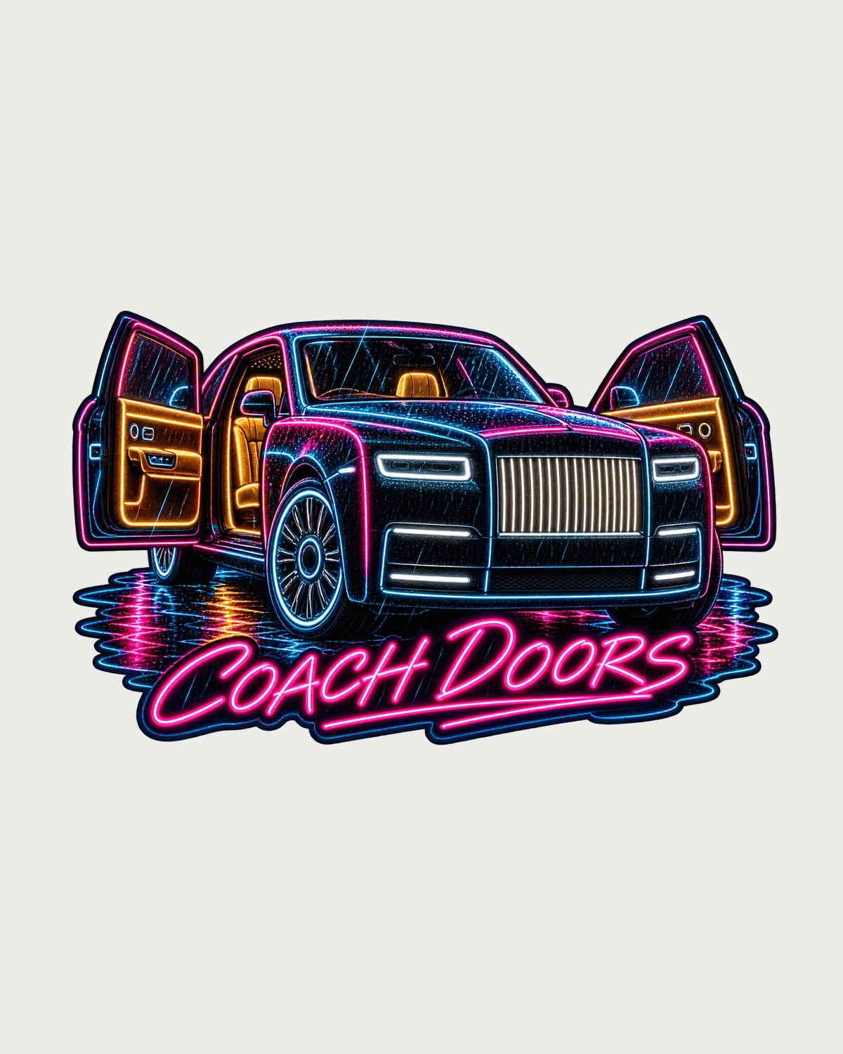 Rolls-Royce Phantom VIII Coach Doors Neon Sign Shirt design only