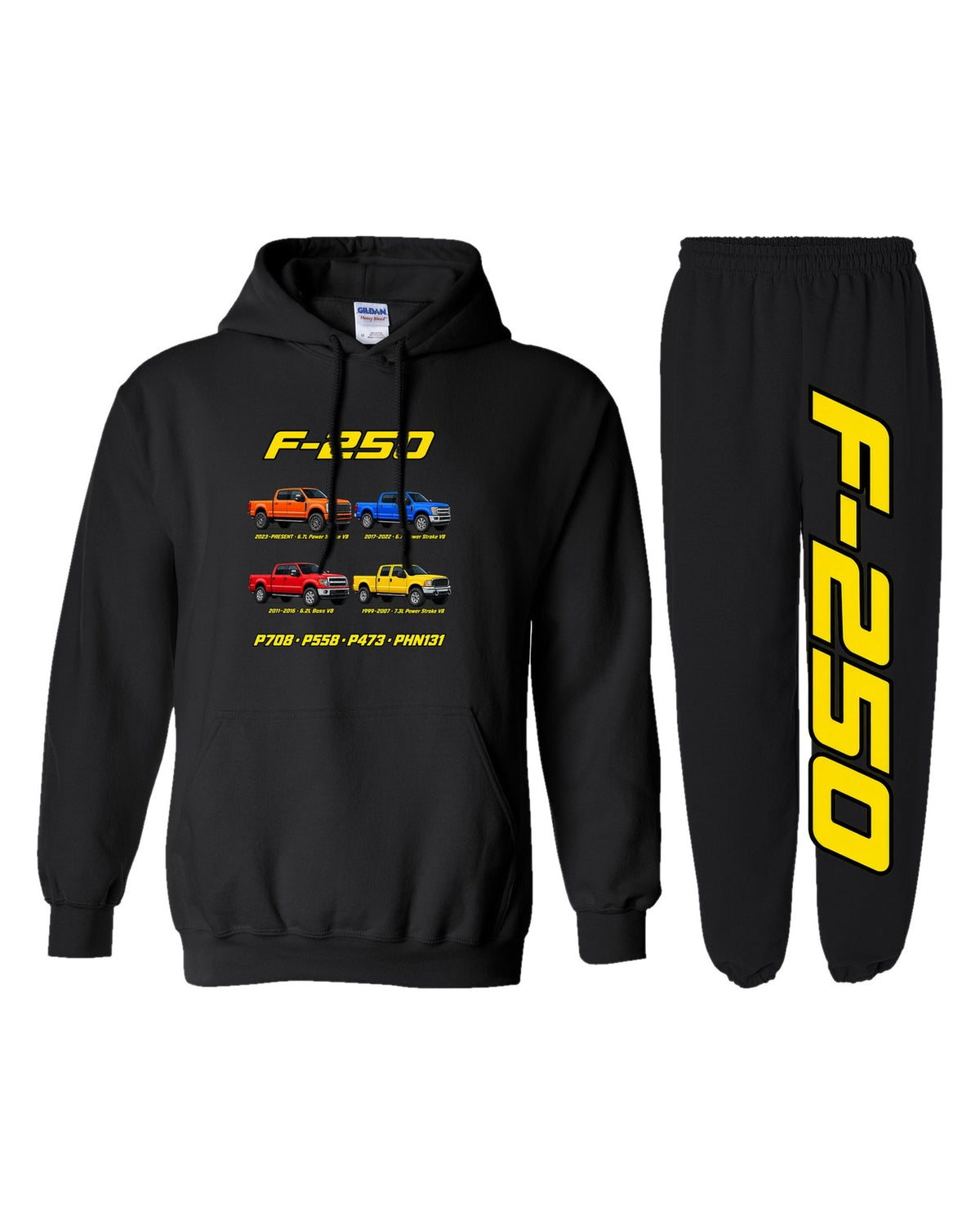 Ford F250 Super Duty Evolution Hoodie + Jogger Set black hoodie and sweatpants