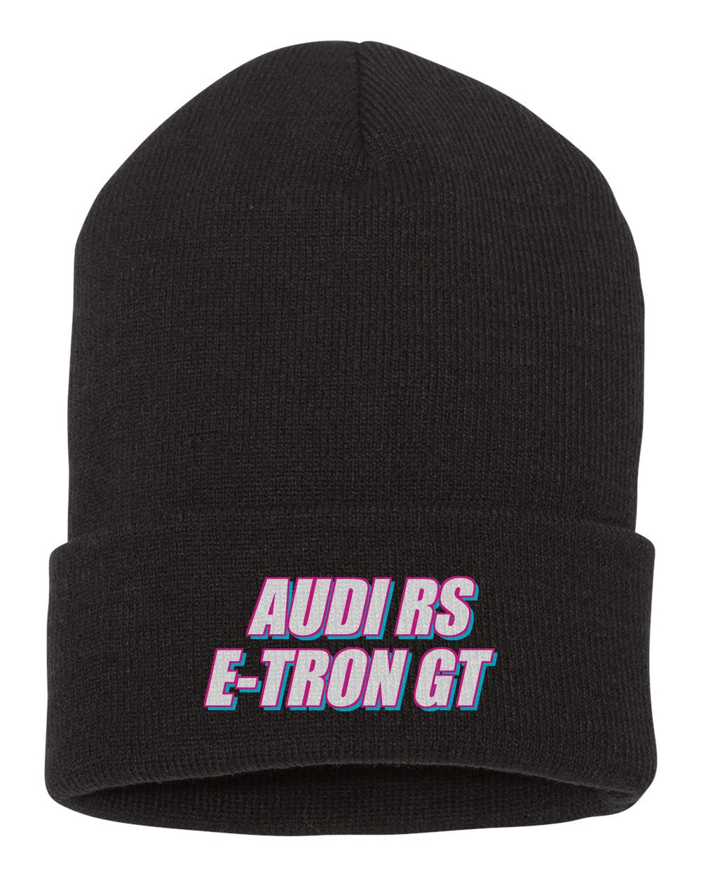 Audi Rs E-Tron Gt black beanie front view with car name
