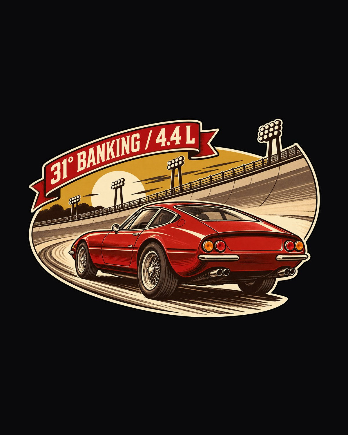 Banking Sepia Triple Tee, Ferrari 365 GTB/4 Daytona design only