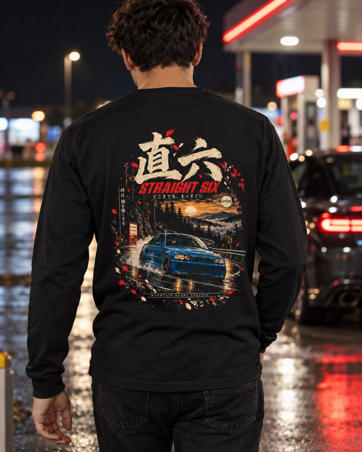 BMW M3 E46 Straight Six Shirt, Hoodie & More Long Sleeve Black worn hero