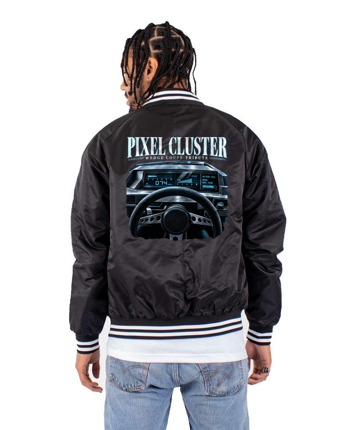 N Vision 74 Pixel Cluster Cockpit Tee, Hyundai Concept Car Shirt Bomber Jacket Black back