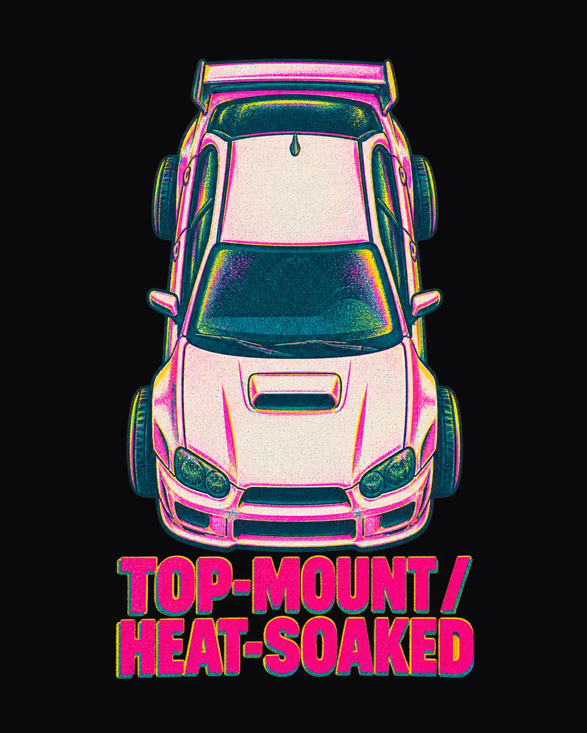 Subaru Impreza WRX GDB Blobeye Top View Riso Shirt design only