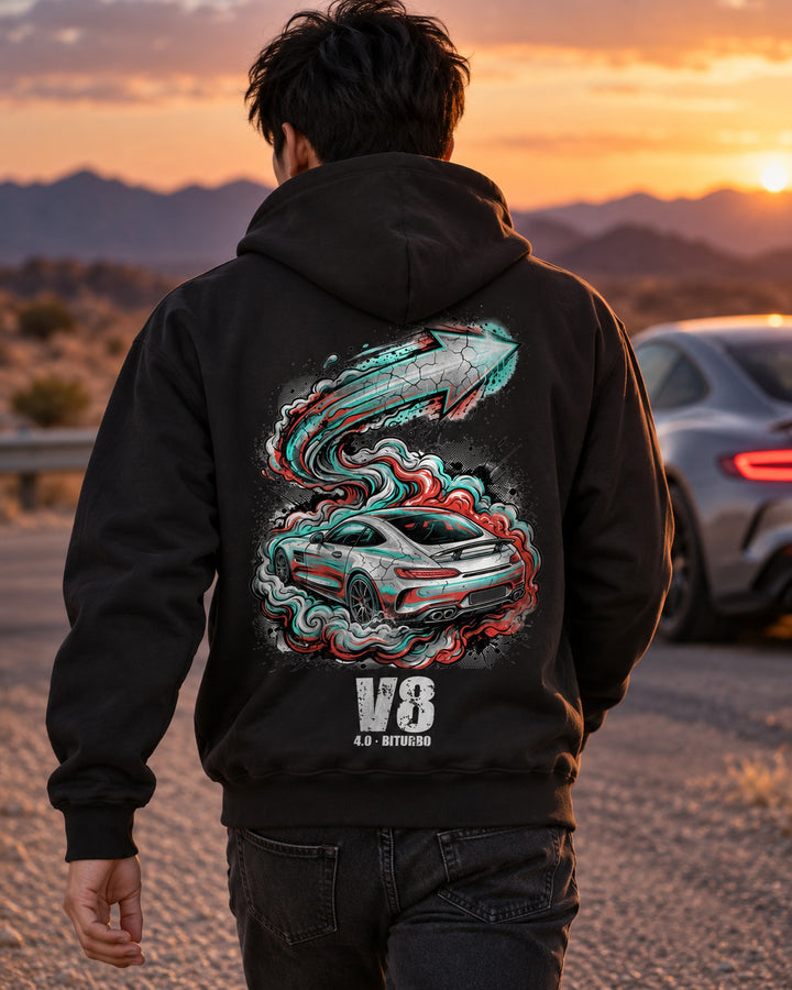 Mercedes-AMG GT Silver Arrow Pull Over Hoodie & Zip Hoodie Zip Hoodie Black worn hero