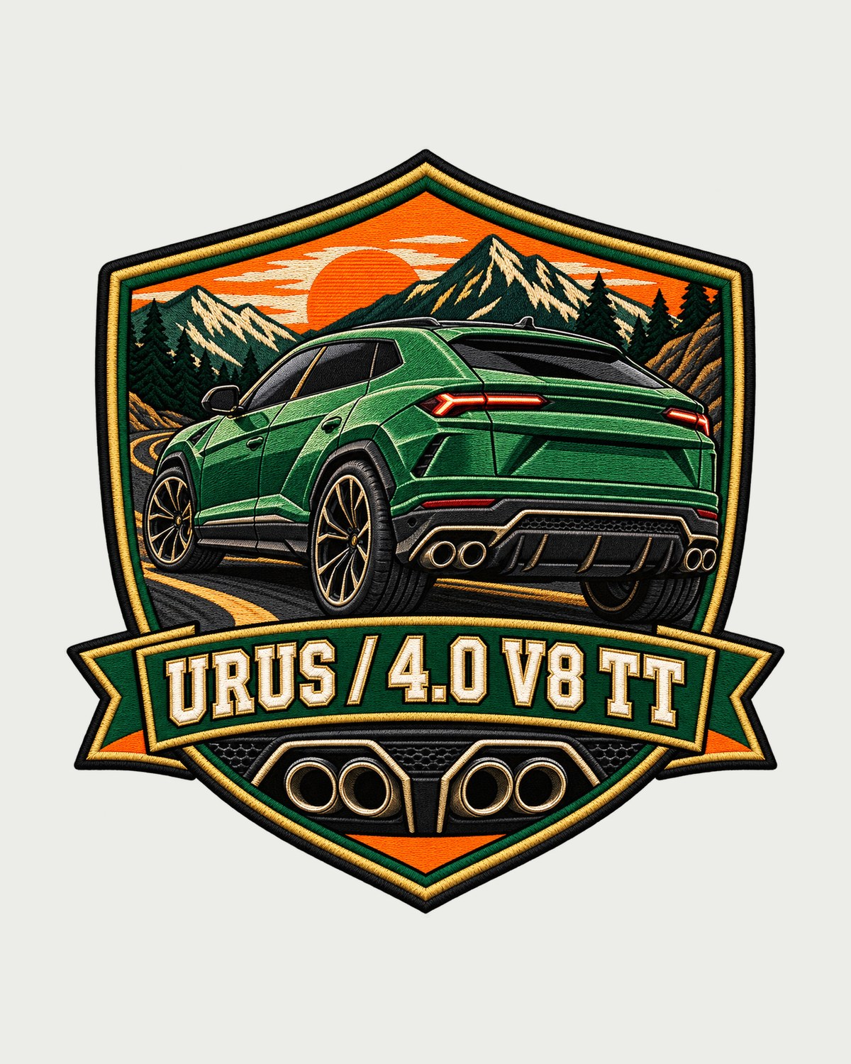 Lamborghini Urus 4.0 V8 Twin-Turbo Shield Crest print Tee design only