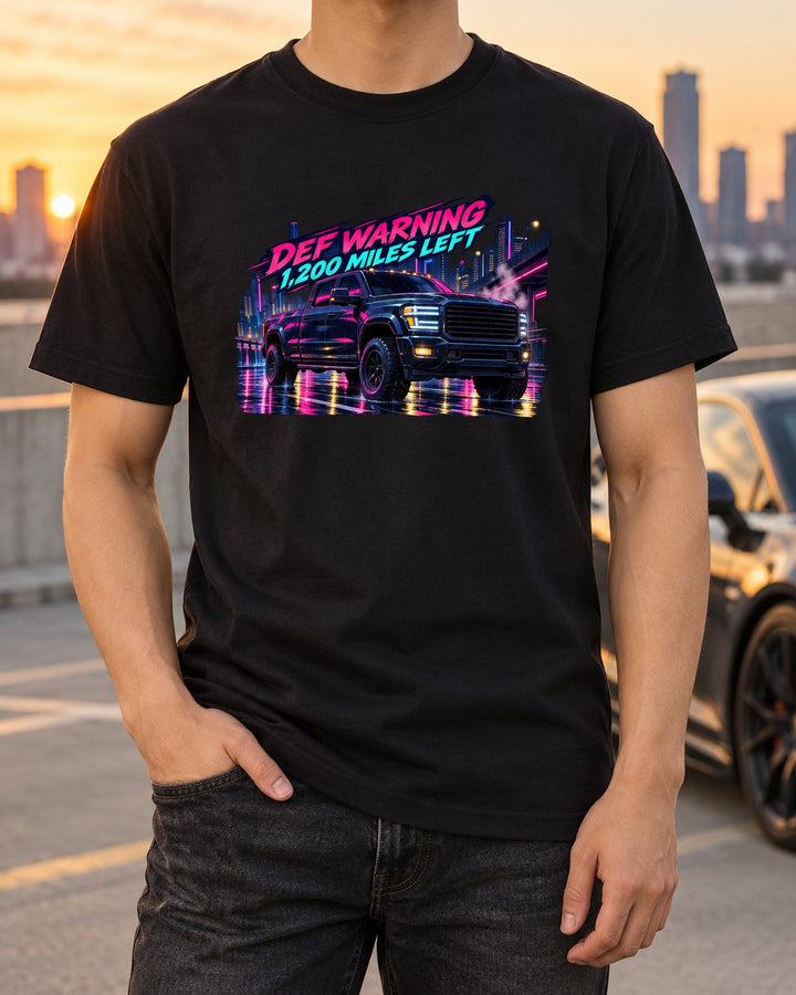 Anime Night Touge Ram HD 2500 6.7 HO Shirt, DEF Warning T-Shirt Black worn hero