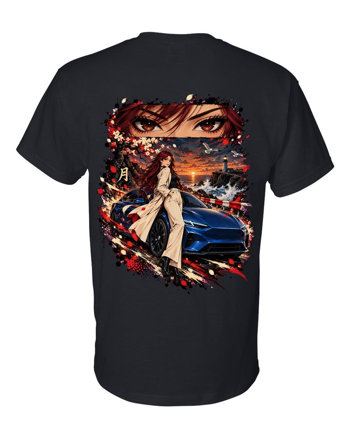 Lucid Air Sapphire Anime Girl T-Shirt Black back