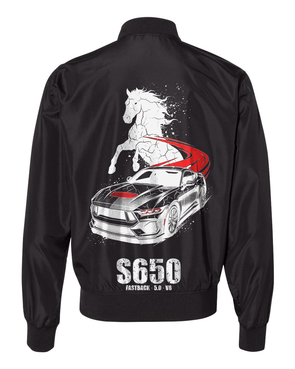 Mustang S650 Stallion Bomber Jacket — Black back