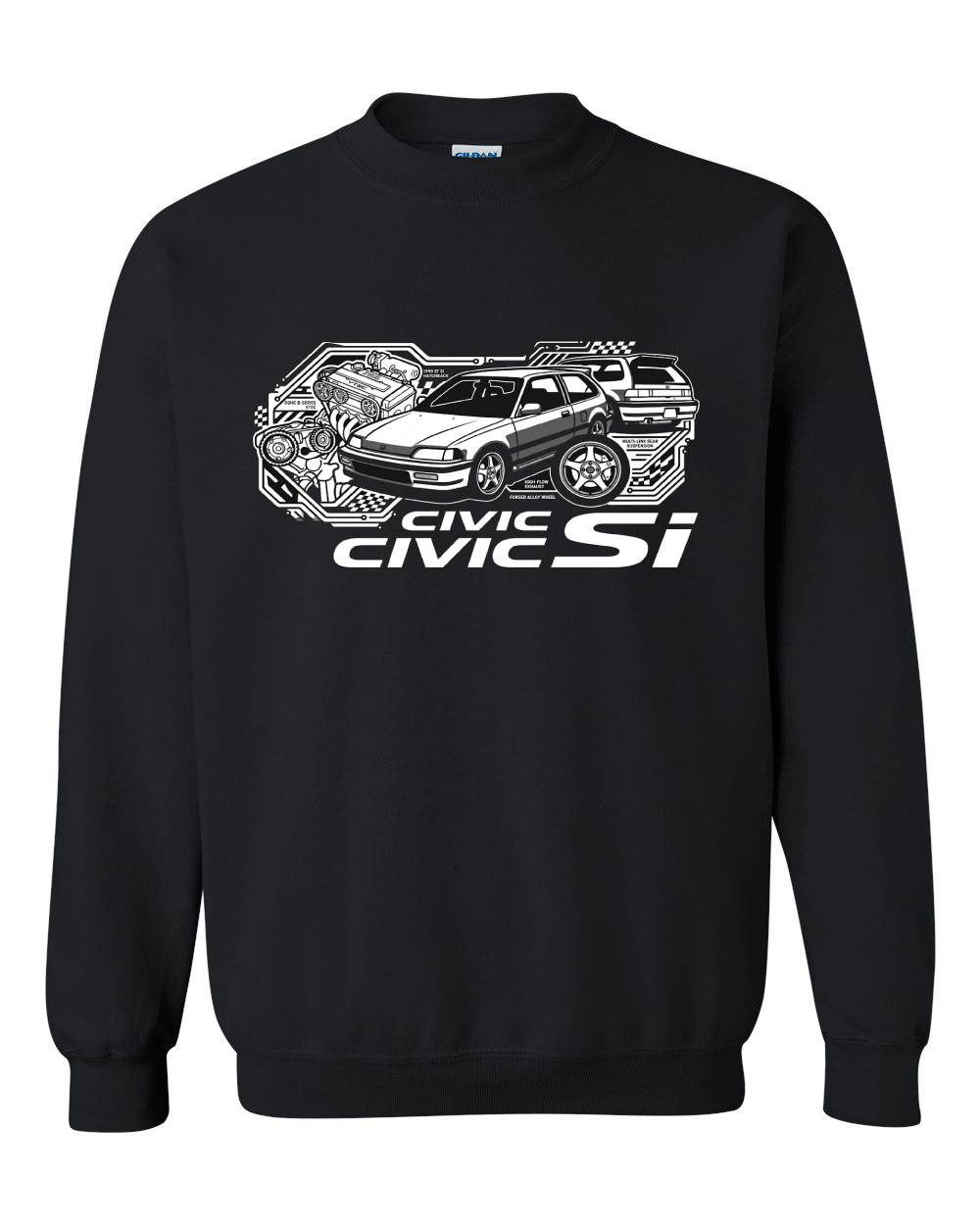 Honda Civic Si Retro Graphic Crewneck Sweatshirt