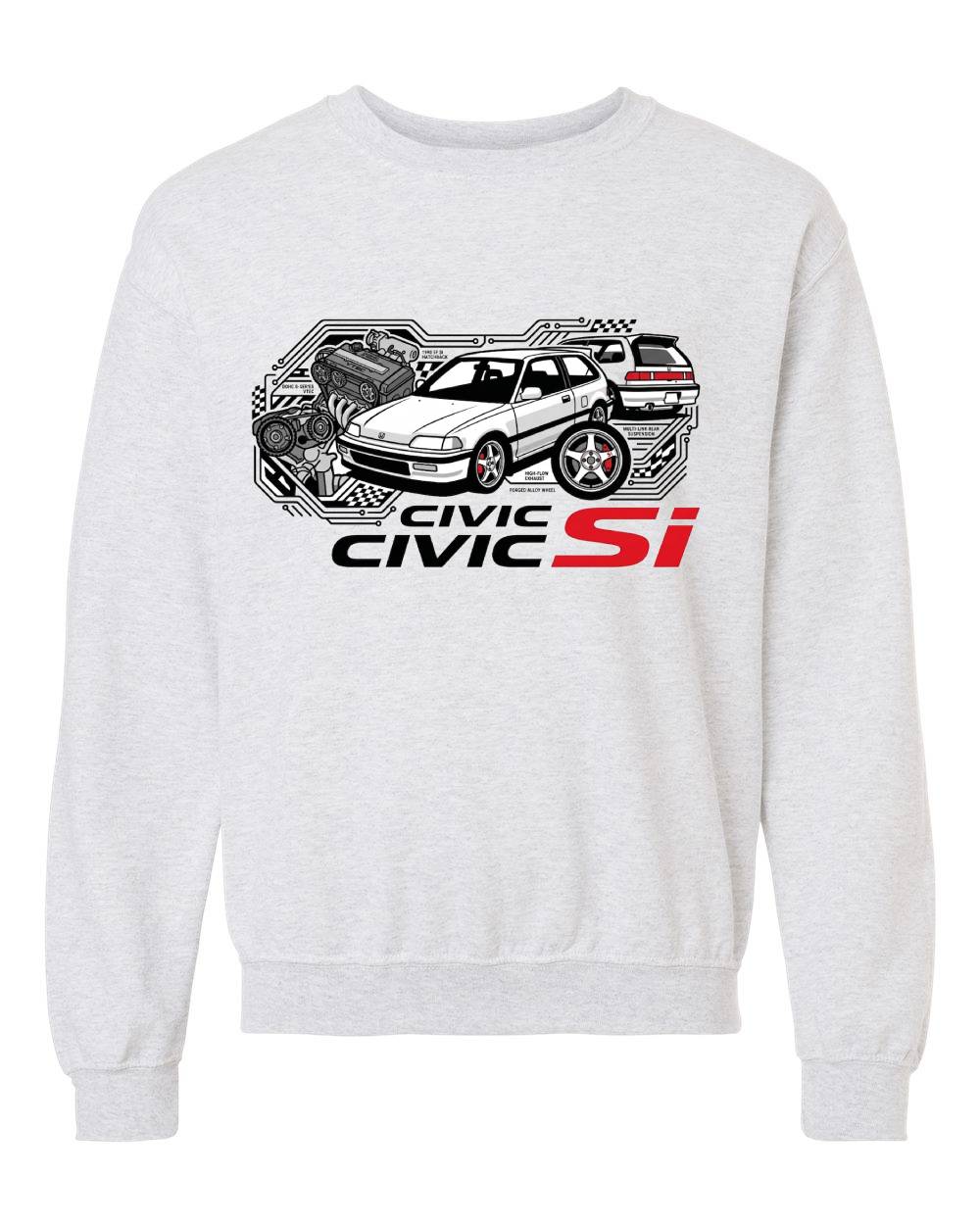 Honda Civic Si Retro Graphic Crewneck Sweatshirt