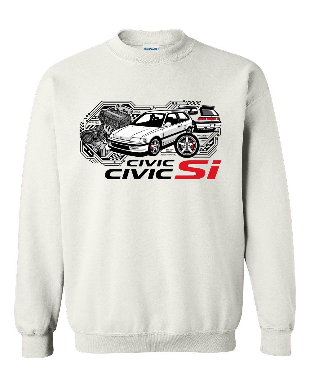Honda Civic Si Retro Graphic Crewneck Sweatshirt