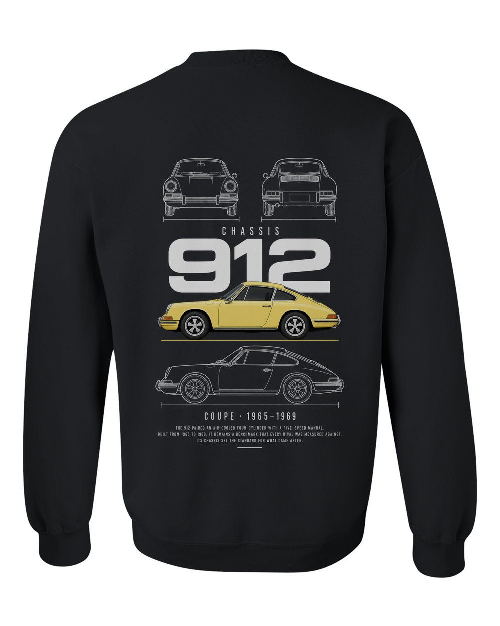 912 full-back artwork black crewneck back view with the design