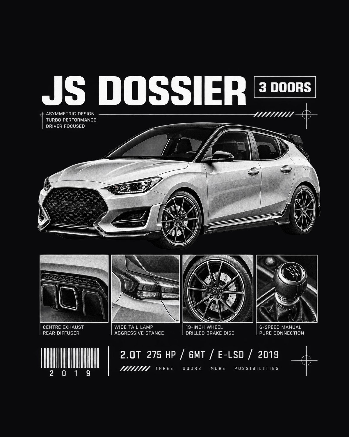 Hyundai Veloster N JS Third Door Dossier Shirt, 6MT E-LSD design only