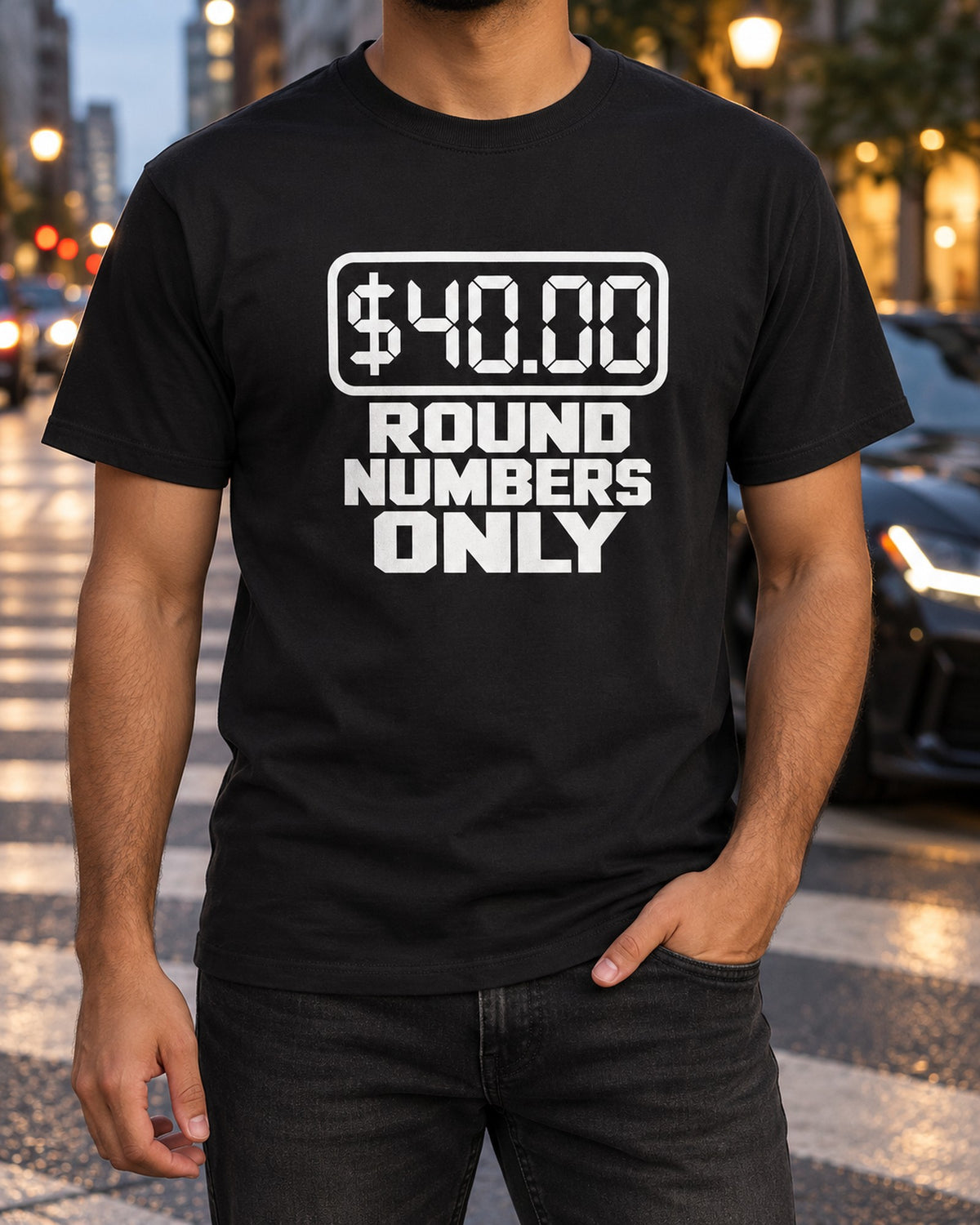 Round Numbers Only Funny Car Guy Shirt for Drivers T-Shirt Black worn hero