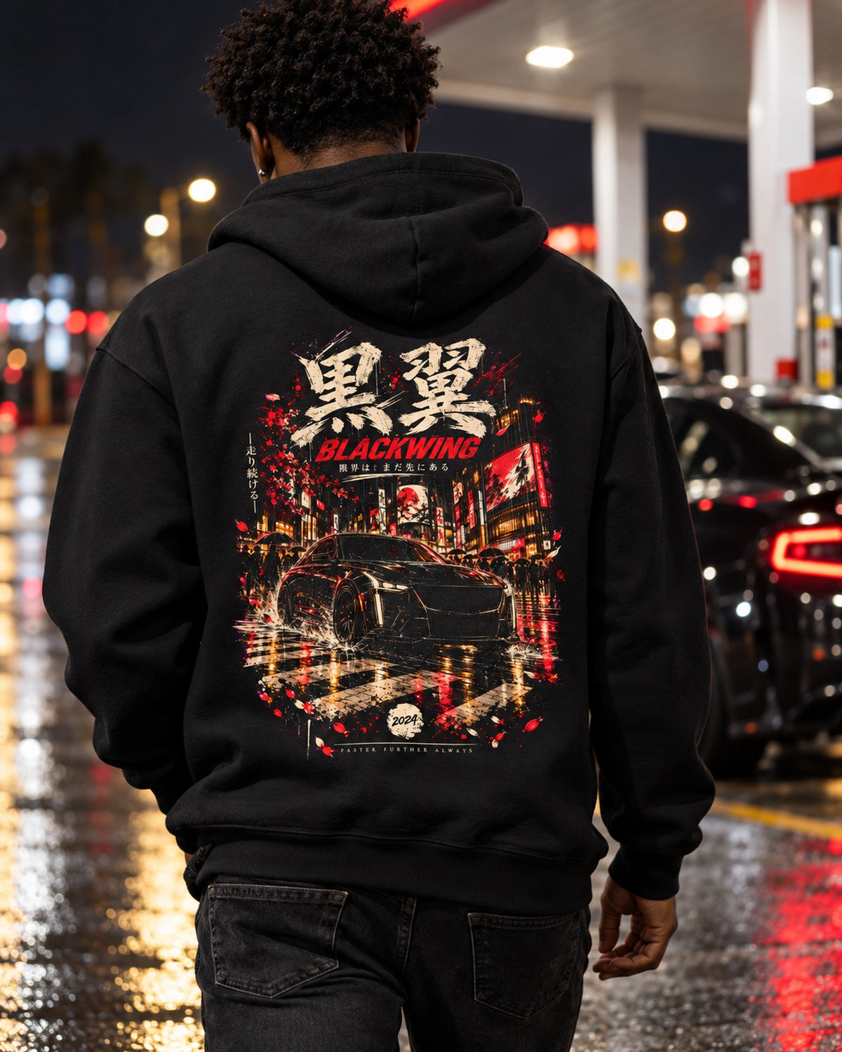 Cadillac CT5-V Blackwing Japanese Street Shirt, Hoodie & More Pull Over Hoodie Black worn hero