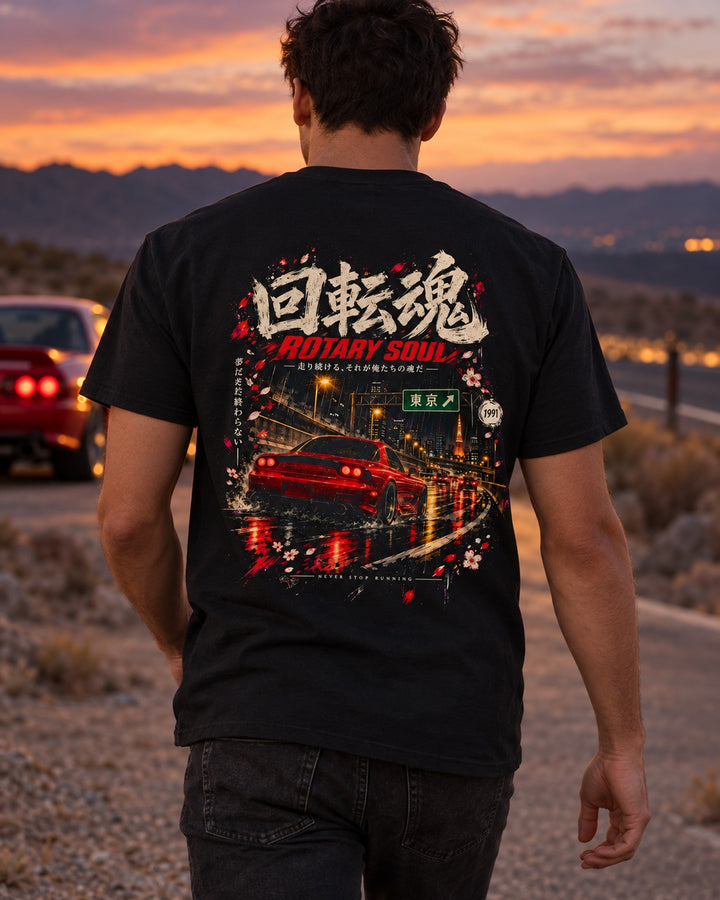 Mazda RX-7 FD Rotary Soul Shirt, Hoodie & More T-Shirt Black worn hero