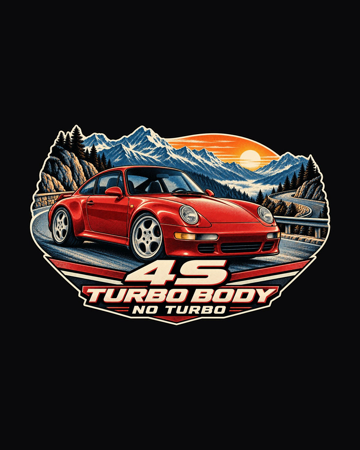 Porsche 911 Carrera RS 2.7 Ducktail Shield Shirt, 975 KG design only