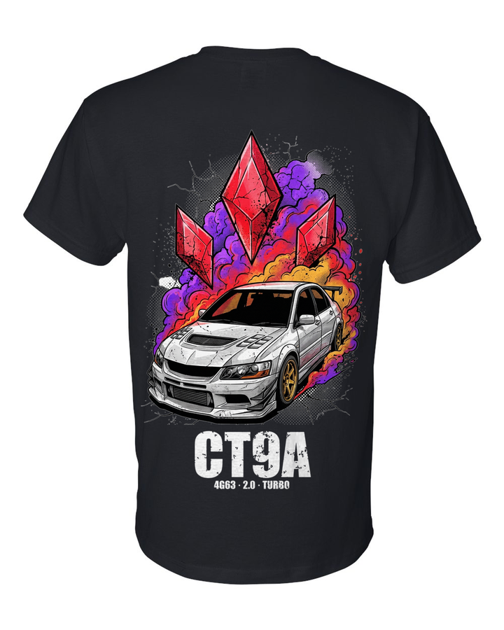Mitsubishi Lancer Evolution IX Diamonds T-Shirt — Black back