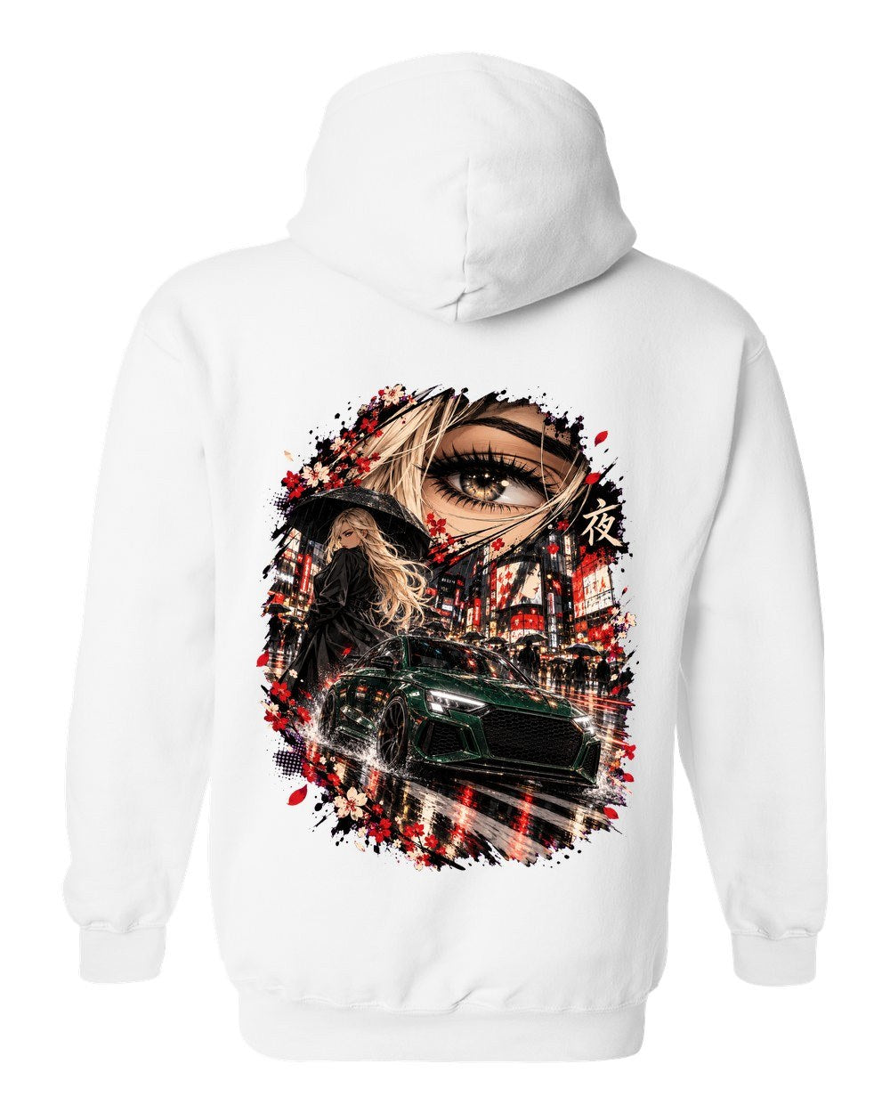 Audi RS3 Anime Girl Pull Over Hoodie White back