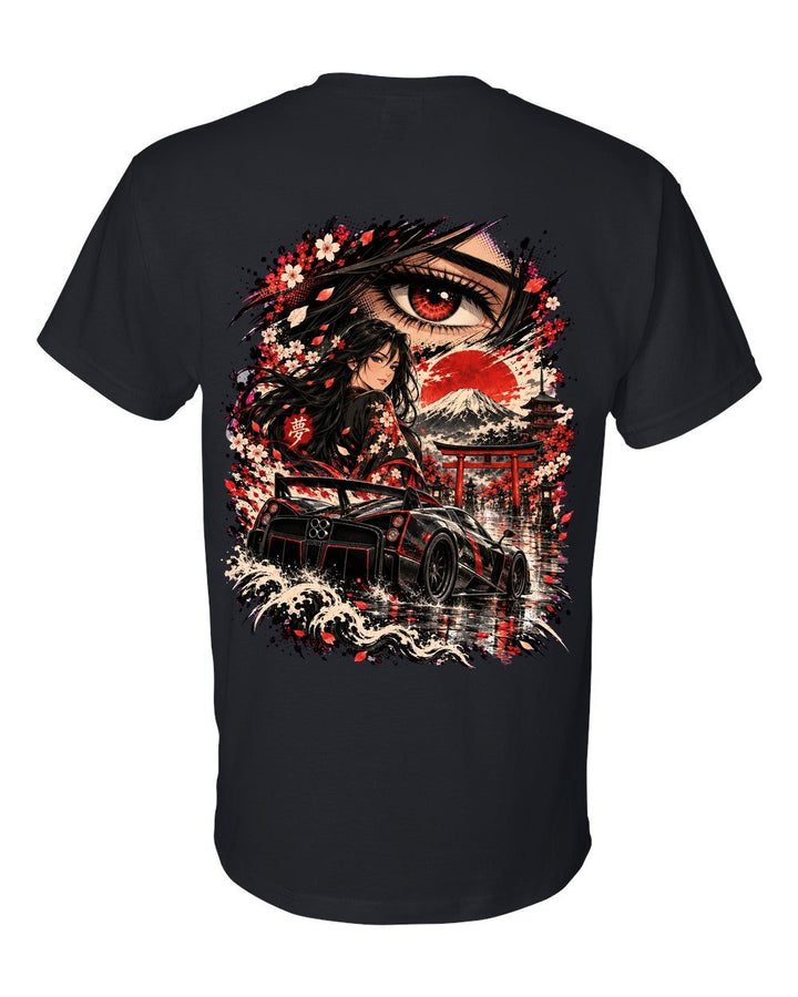 Pagani Zonda Anime Girl T-Shirt Black back