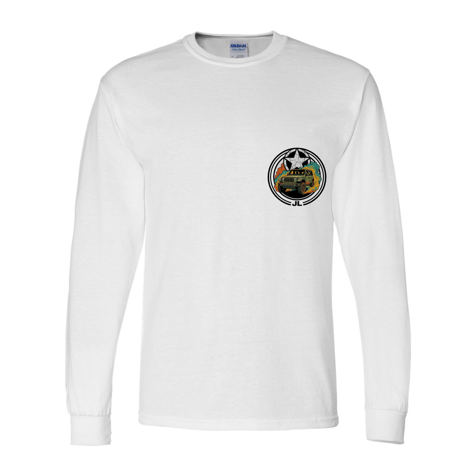 Jeep Wrangler JL Star Long Sleeve T-Shirt — White front emblem
