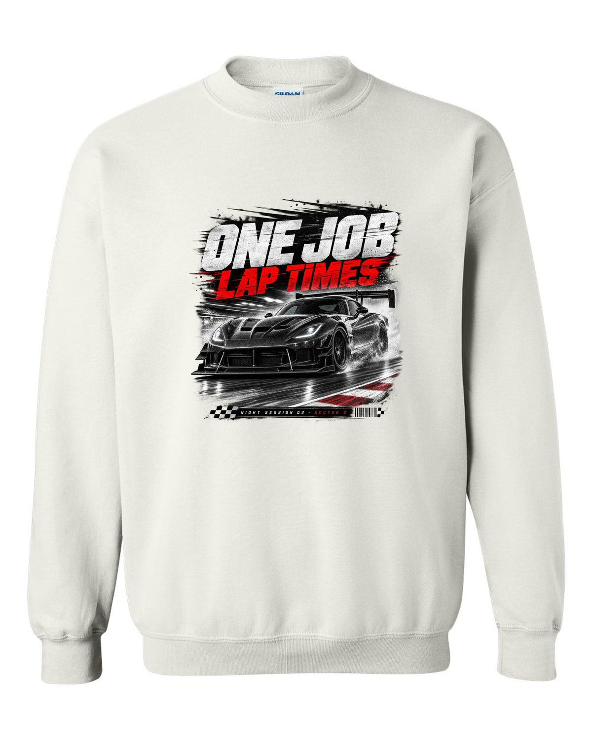 2016 Dodge Viper ACR Extreme VX I low front three-quarter race poster print white crewneck front view with the design