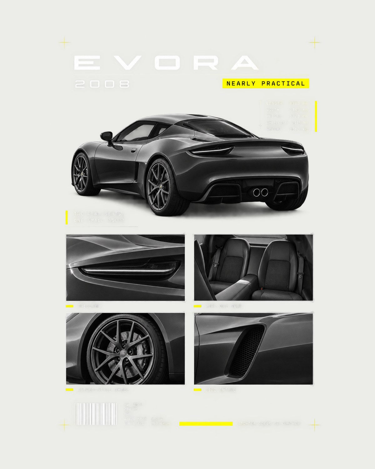 Lotus Evora 2008 Dossier Panels print Hoodie design only
