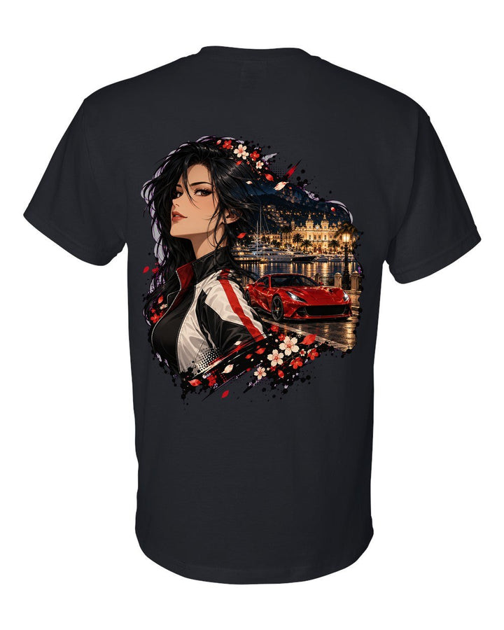 Ferrari 812 Superfast Anime Girl T-Shirt Black back