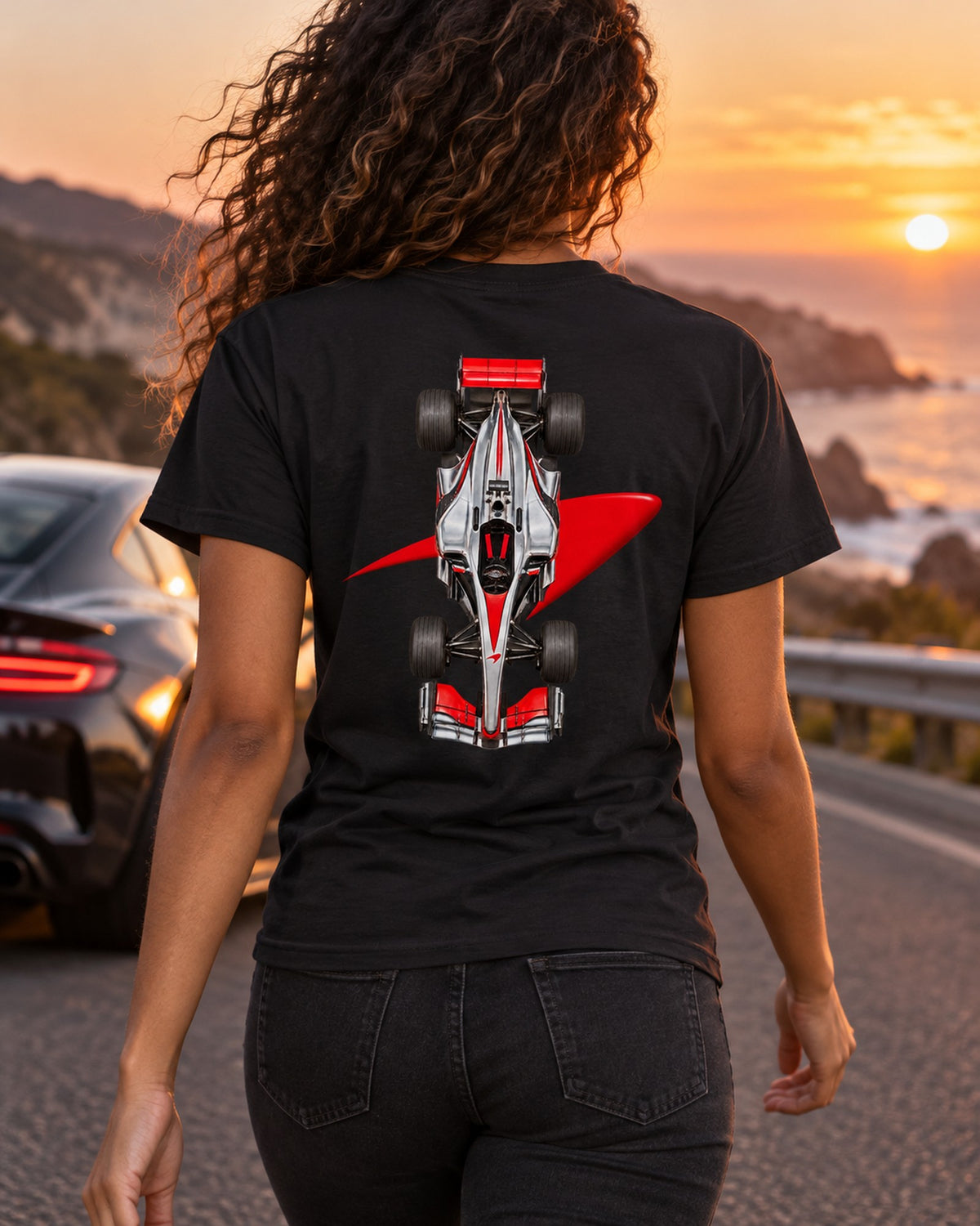 Mclaren MP4 23 2008 Classic F1 Overhead Poster Shirt, Formula 1 Tee T-Shirt Black worn hero