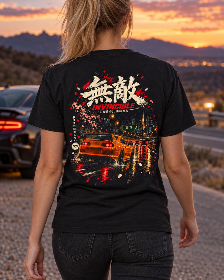 Toyota Supra A80 Invincible Shirt, Hoodie & More T-Shirt Black worn hero