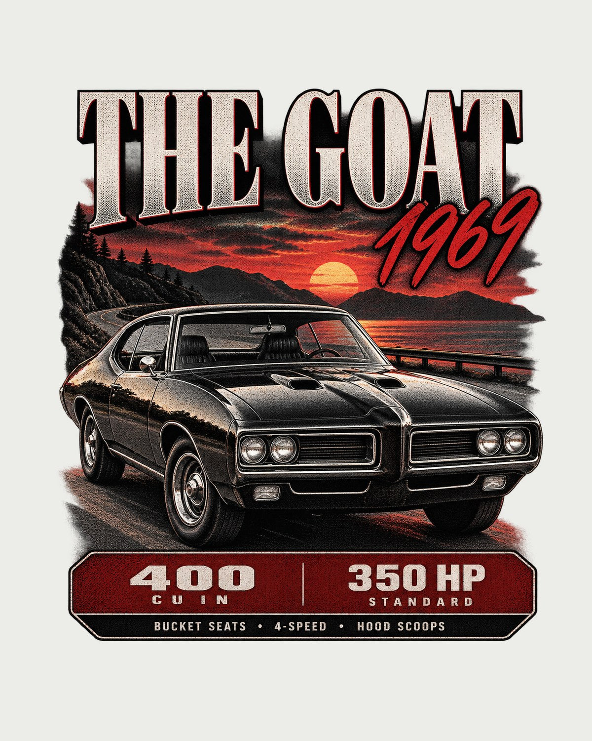 1969 Pontiac GTO The Goat Archive Panel print Shirt design only