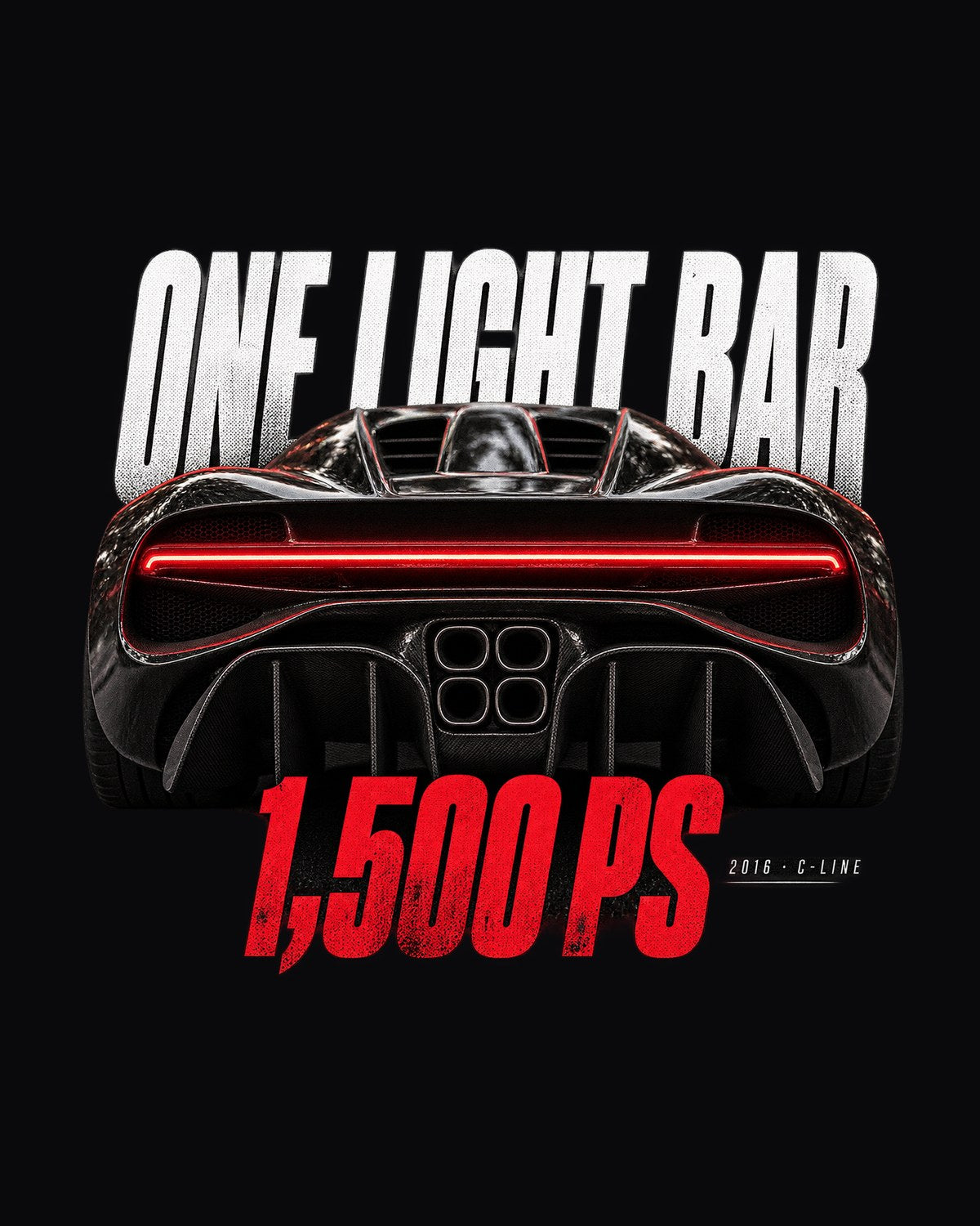 Bugatti Chiron 2016 Light Bar Taillight Macro print Shirt design only